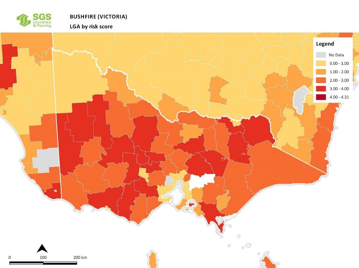 SGS Economics and Planning Growing risk from natural perils map
