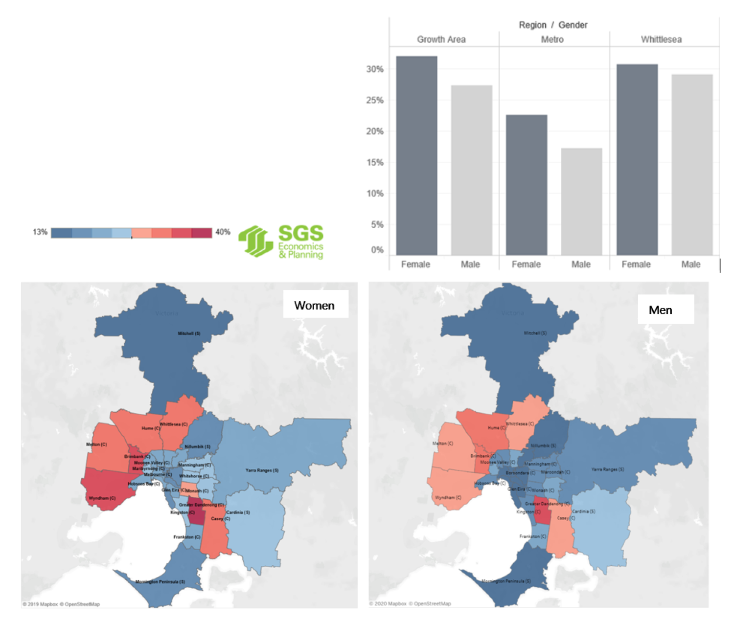 SGS Economics and Planning IWD education map